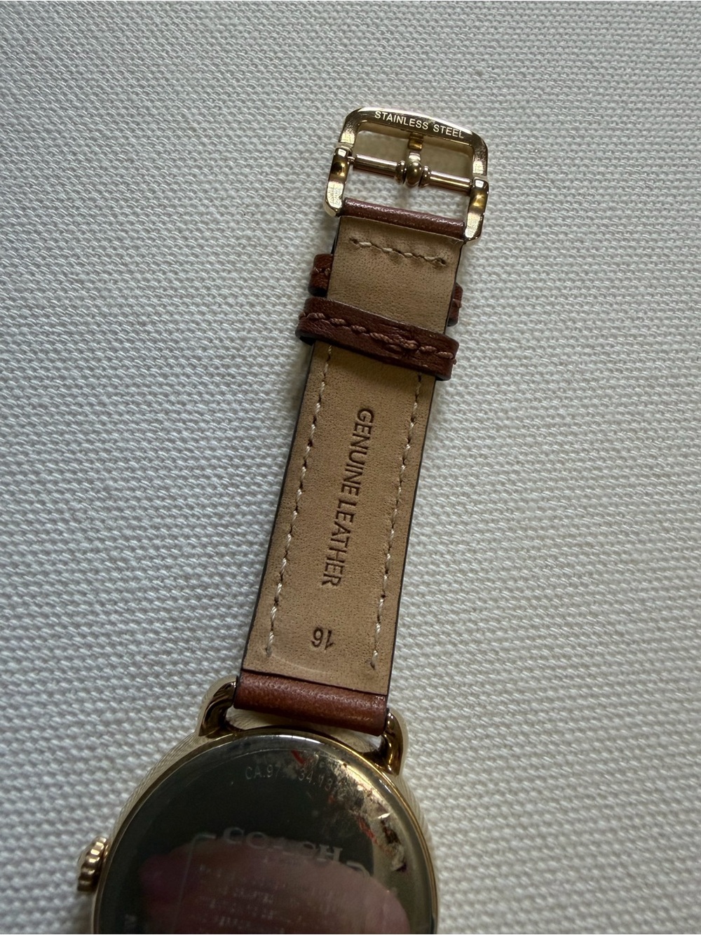 Coach Brown Leather Strap Gold-Tone Dial Woman’s Watch - Picture 4 of 7